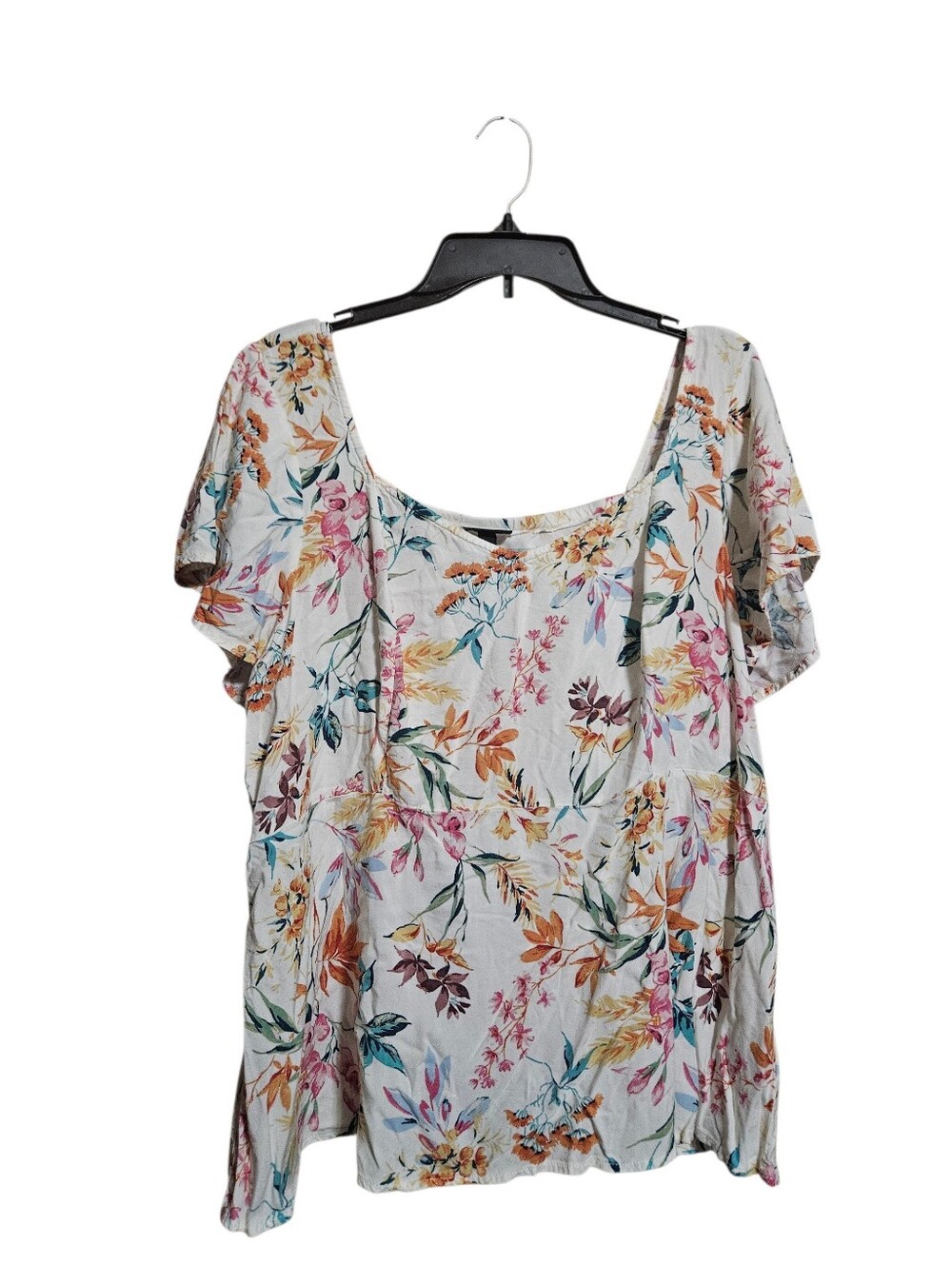 Torrid Peplum Challis Sweetheart Flutter Sleeve Top Multi Plus 3 3X!